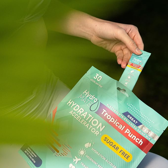 Electrolyte Powder Sugar-Free Hydration Packets Tropical Punch HydroMATE 30 - Image 5