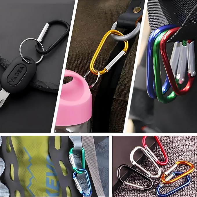 Outdoor Essentials 8PCS Aluminum Carabiner Clips, 3 Inch Large D Shape Spring - Image 6
