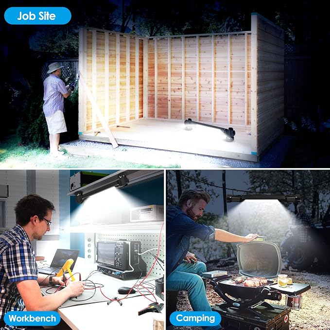 Work Light, 2500LM Ultra Bright, 5200mAh Rechargeable LED Work Lights, Magnetic - Image 6