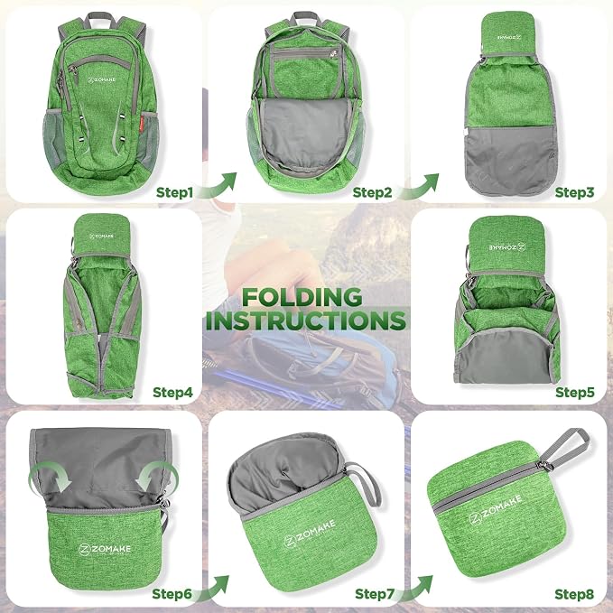 ZOMAKE Ultra Lightweight Packable Backpack 20L, Small Foldable Backpacks Hiking - Image 5