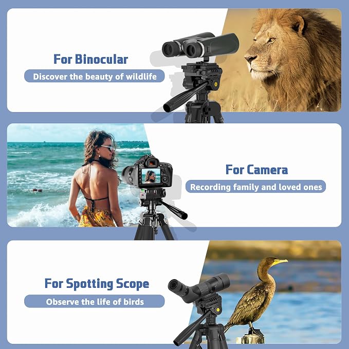Binocular Tripod, 72” Spotting Scope Tripod Stand - Image 6