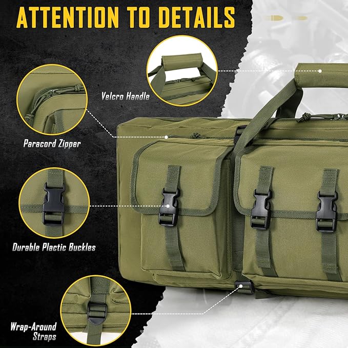 DULCE DOM 32/36/42/48/52 inch Double Rifle Case Soft Gun Bag - Image 3