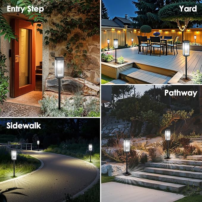 ELECLINK Solar Pathway Lights Outdoor, 8 Pack Upgraded Solar Lights Outdoor - Image 2