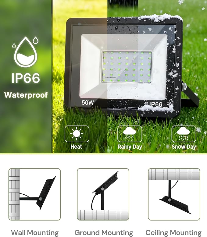 L LOHAS LED Red and Green Christmas Flood Light Outdoor,    - Image 7