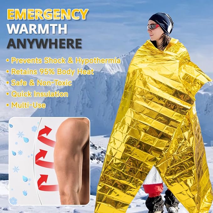 SecuCaptain Survival Emergency Thermal Blankets: Extra Large 84” x63” Space - Image 7