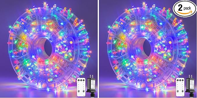 JMEXSUSS 132ft 400 LED Christmas Lights Indoor Outdoor Waterproof, 8 Modes by JMEXSUSS