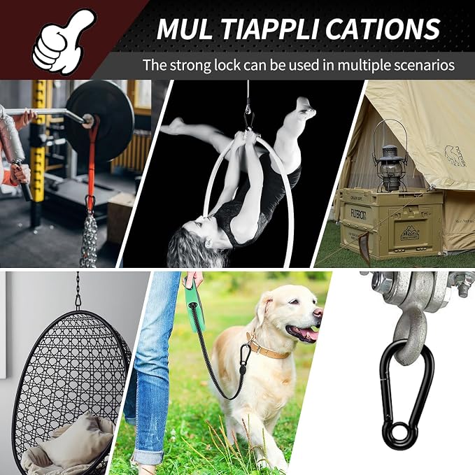 Spring Snap Hooks, Heavy Duty Rope Connector, Quick Link Carabiners Spring Snap - Image 6