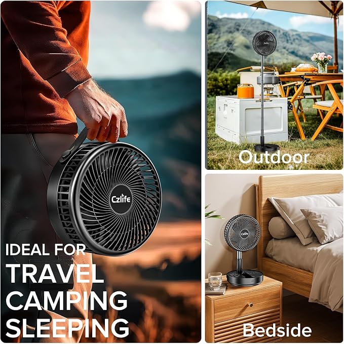 Czlife F9 Portable Fan, 10000mAh Rechargeable Battery Powered - Image 4