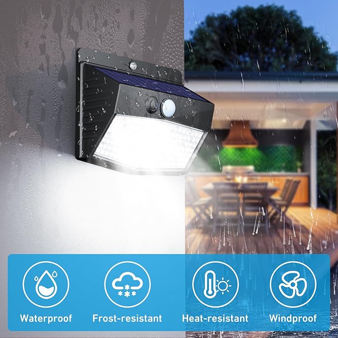 Peasur 2 Packs Solar Outdoor Lights Motion Sensor Solar Security Lights - Image 4
