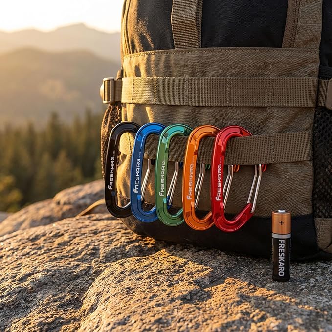 FresKaro 5pcs Nano Carabiner Clips, 8kN 1798lbs, Small Sturdy, Reliable - Image 8