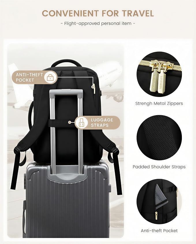 LOVEVOOK 40L Travel Backpack Carry on Flight Approved, Personal Item Bag - Image 5