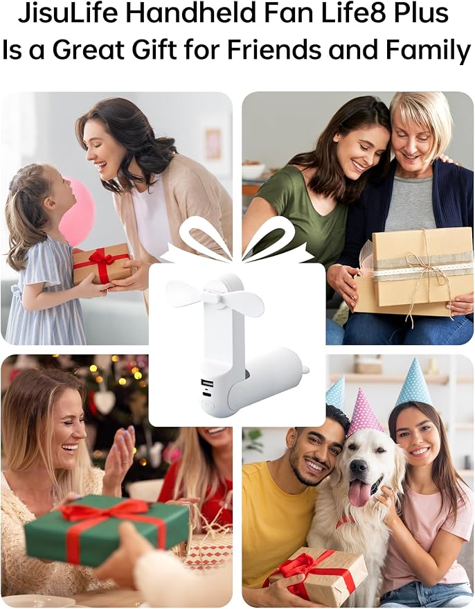 JISULIFE Handheld Fan 8 Plus: All-in-One Mini Fan - Image 8