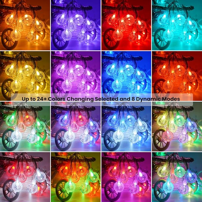 OMIKA Color Changing Indoor String Light USB Plug, 16.5ft 50 LEDs Crystal Globe - Image 2