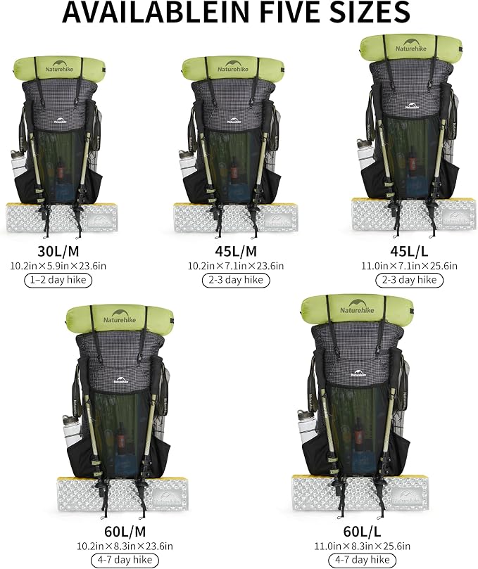 Naturehike 45L Rock 2.0 Upgraded Internal Frame Hiking Backpack - Image 7