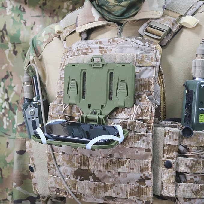 Phone Mount MOLLE Vest Plate Carrier Tactical Phone Holder, Quick Release Flip - Image 7