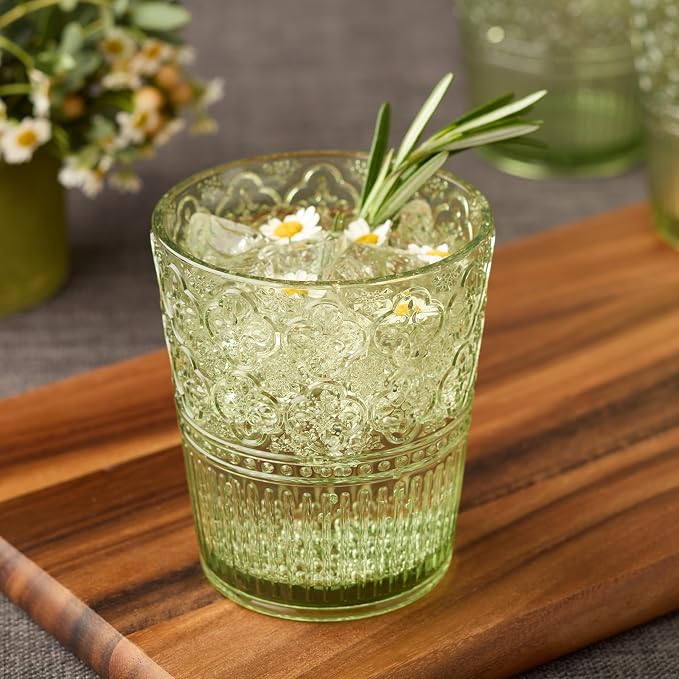Certified International Victoria Green Set of 6 Premium Acrylic DOF Glass 16 oz - Image 4