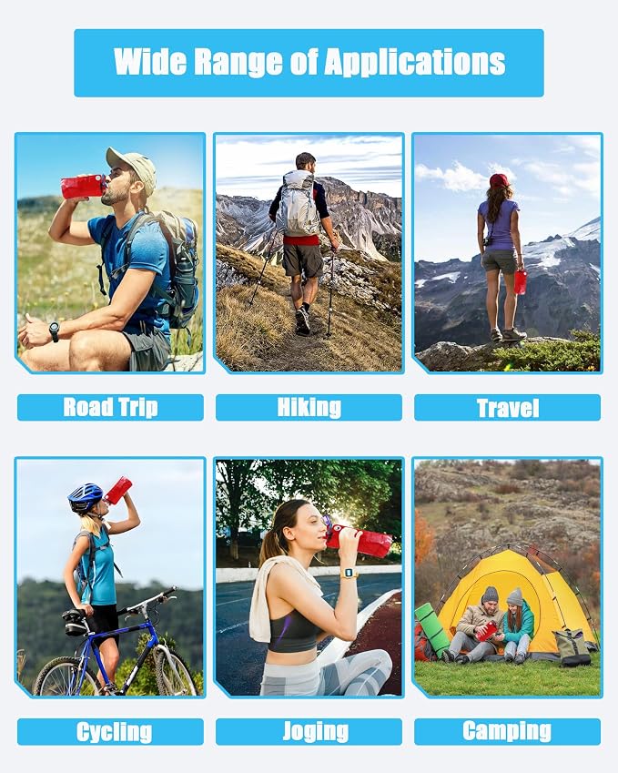 4 Pack Collapsible Water Bottle - Image 6
