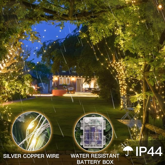 suddus 66ft 200 LED Outdoor String Lights, Fairy Lights Battery Operated - Image 8
