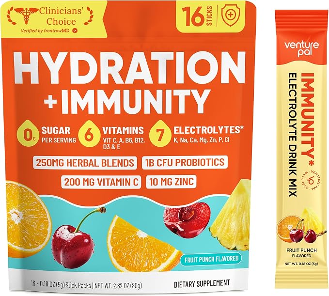 Venture Pal 2-in-1 Hydration + Immune Electrolytes Powder Packets by VenturePal
