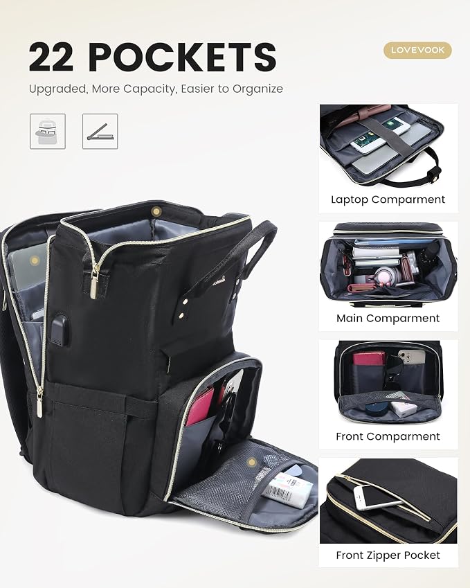 LOVEVOOK 17.3 Inch Laptop Backpack, Large Travel Backpack - Image 3
