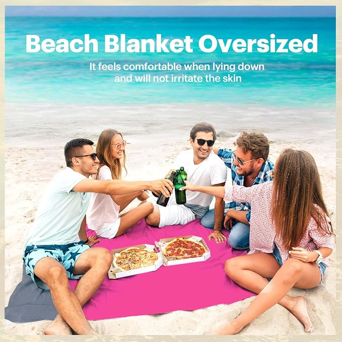 EASYFUN Beach Blanket Sandproof Oversized, Portable Picnic Mat - Image 5
