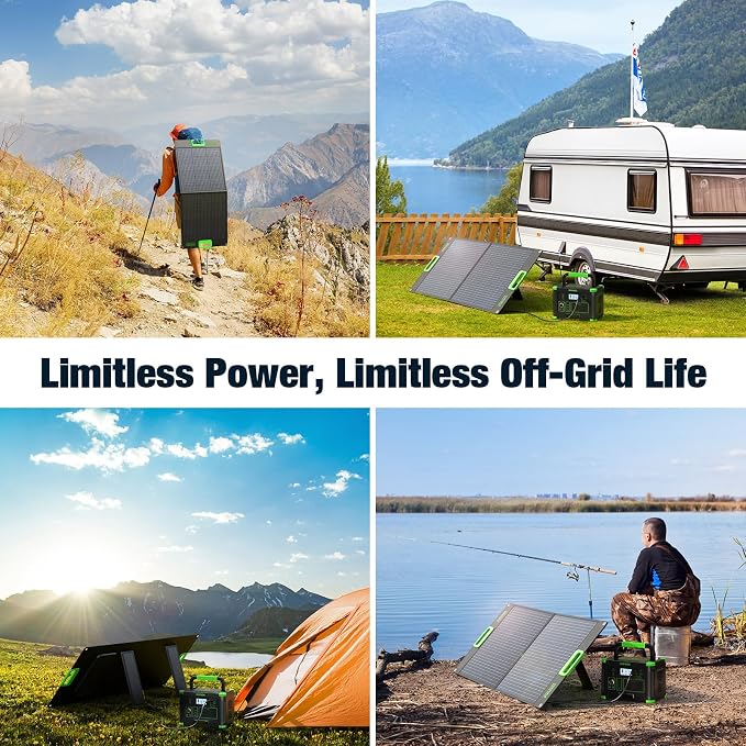 100W Portable Solar Panel for Power Station Generator, 20V Foldable Solar Cell - Image 8