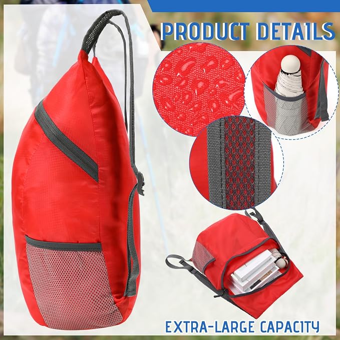6 Pack Lightweight Packable Backpack 20L Hiking Daypacks Water Resistant - Image 3