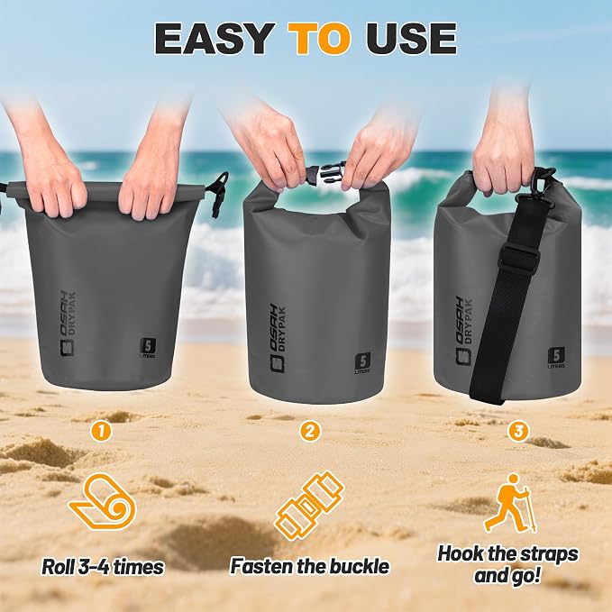 Waterproof Dry Bag, 5L/10L/20L/30L/40L Roll Top Lightweight Storage Backpack - Image 6