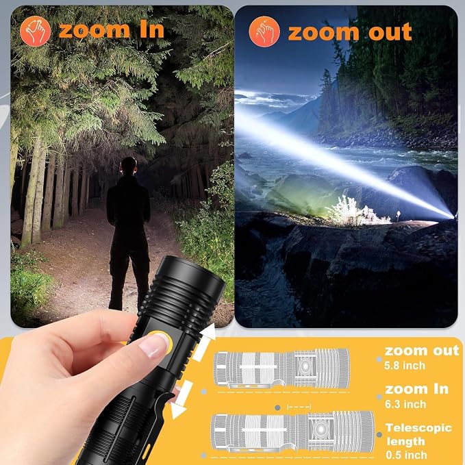 Hoxida LED Rechargeable Flashlights High Lumens - Image 5