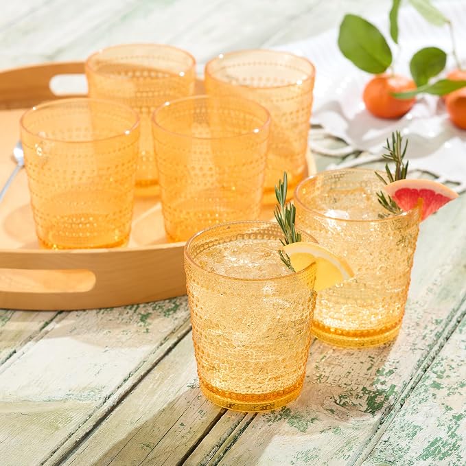Santa Fe Orange Set of 6 Premium Acrylic DOF Glasses 16 oz – Unbreakable - Image 4