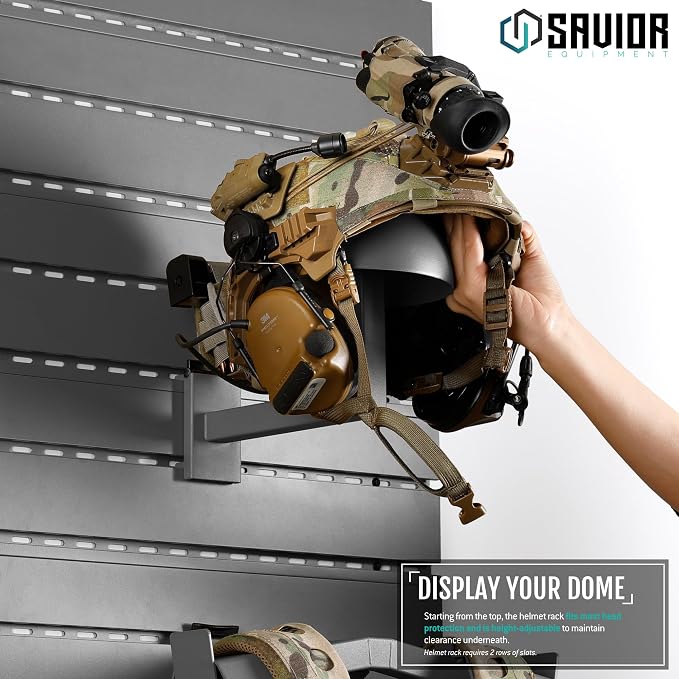 Savior Equipment Wall Rack System Tactical Helmet Attachment Gear Wall Mount - Image 2