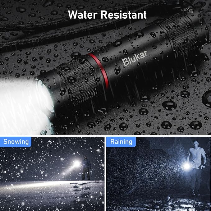 Blukar LED Flashlight Rechargeable 2 Pack, Super Bright Adjustable Focus - Image 8