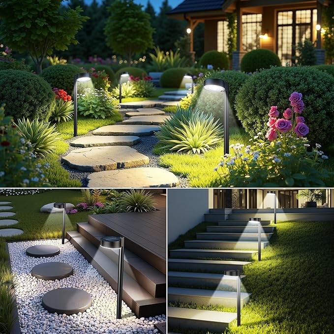 Ahaorigin 4 Pack Solar Pathway Lights Outdoor, 12 Brighter LED Solar Lights - Image 7