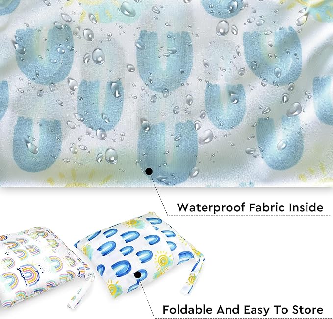 2pcs Waterproof Wet Bags with Two Zippered Pockets, Reusable - Image 5