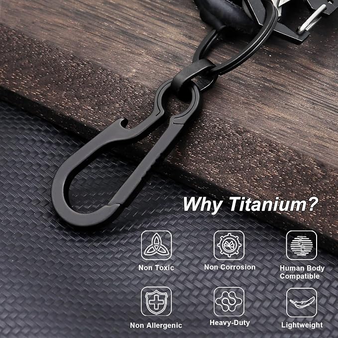 PJYTAC Key Chain Clip Titanium Carabiner Keychain Quick Release Carabiner - Image 6