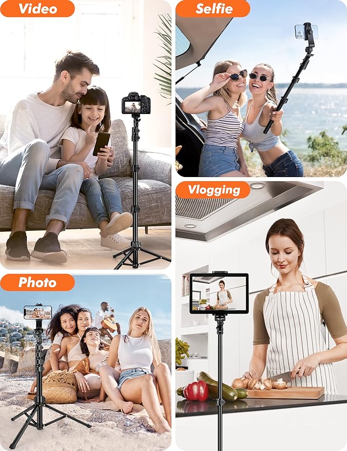 Nineigh 71" Tripod for iPhone, Phone Tripod Selfie Stick - Image 5