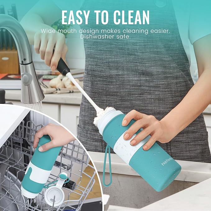 Nefeeko Collapsible Water Bottle, BPA Free 26oz Foldable Water Bottle - Image 5