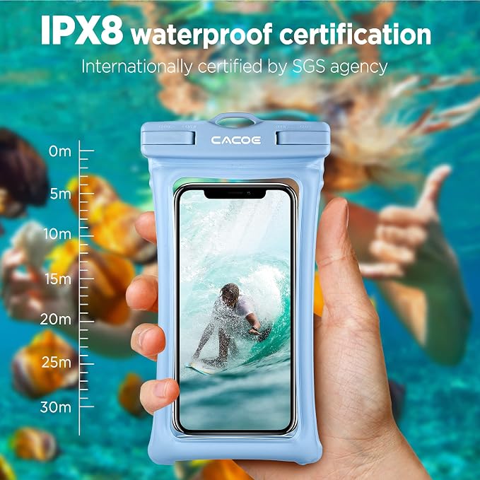 CACOE Floating Universal Waterproof Phone case 2 Pack-Up to 7.0", Phone Pouch - Image 7