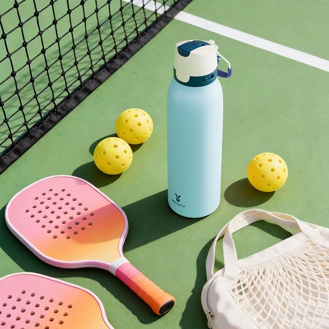 Meoky 24 oz Travel Water Bottle Insulated: Leak Proof Locking Lid, 2-in-1 Straw - Image 9