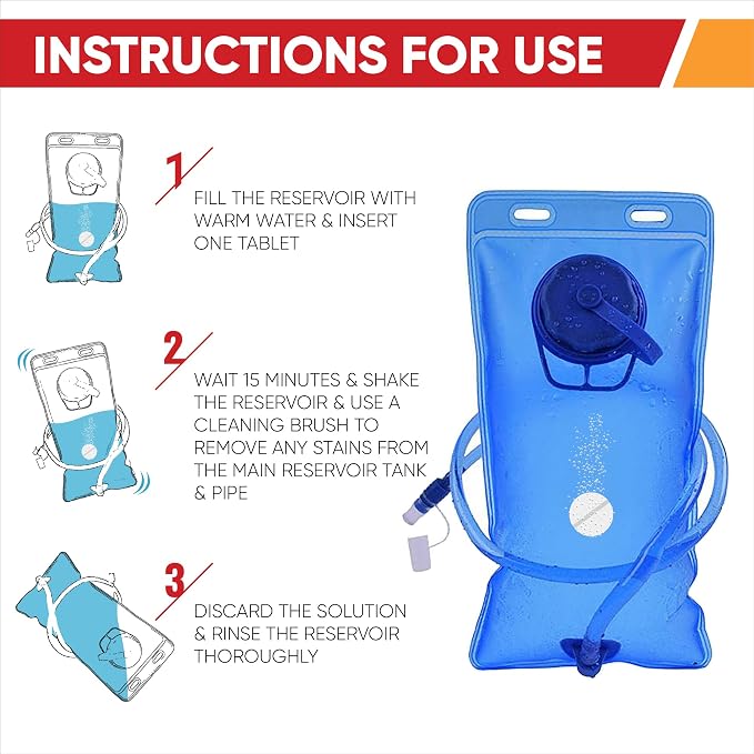 CleanHike Hydration Bladder Cleaning Tablets, Individually Wrapped Effervescent - Image 2