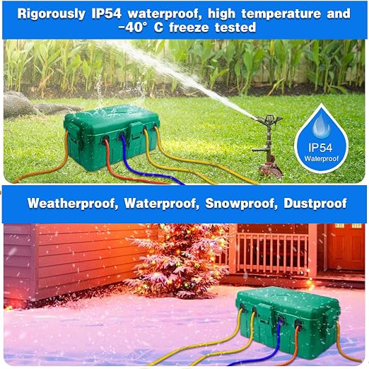 Hrensaw Medium Outdoor Electrical Box, IP54 Waterproof Extension Cord Cover w/6 - Image 5