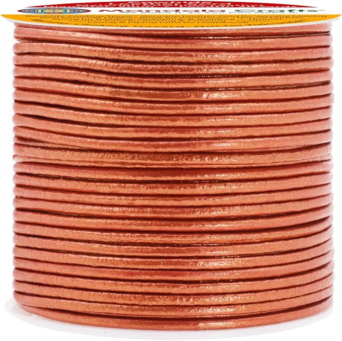 Mandala Crafts Round Genuine Copper Leather Cord - Image 2