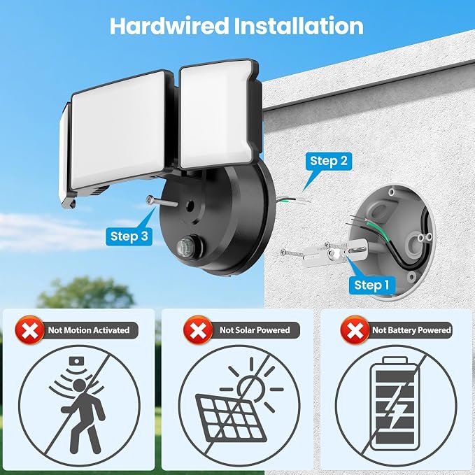Olafus 80W Flood Lights Dusk to Dawn Outdoor Lighting, IP65 Waterproof LED - Image 2