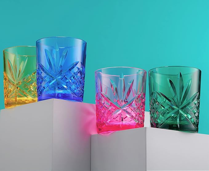 Godinger Acrylic Whiskey Glasses, Beverage Drinking Glasses Cups, Shatterproof - Image 3