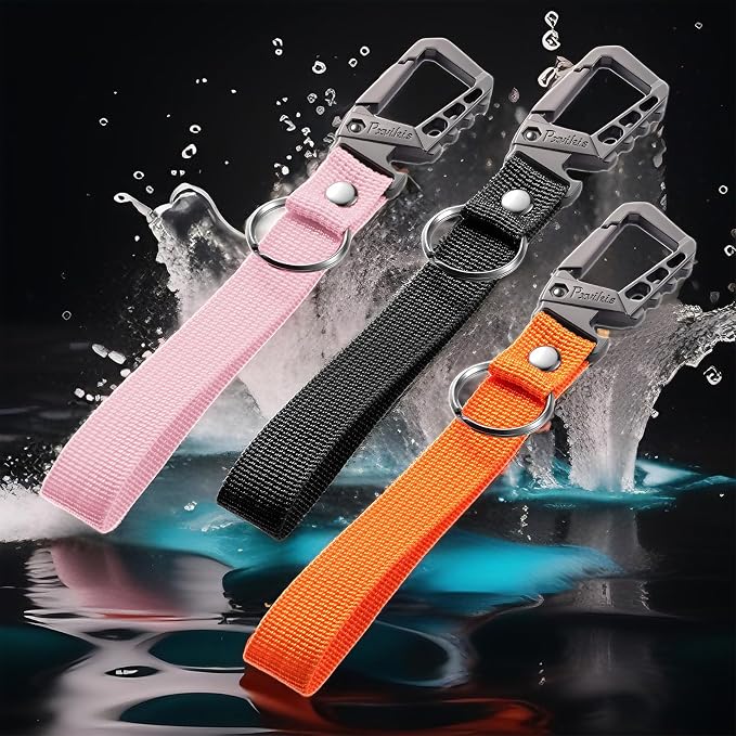 Metal heavy duty key chain carabiner clip bottle opener wrist lanyard ring car - Image 6