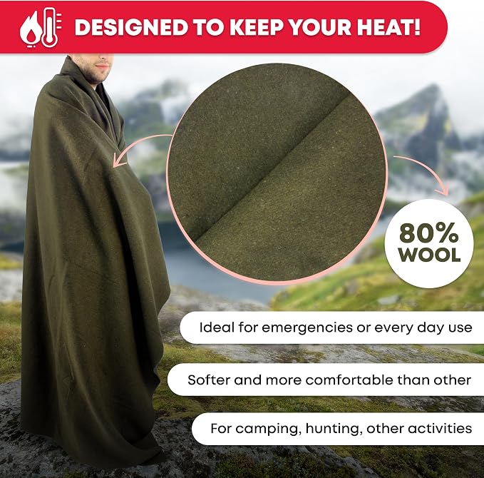 Olive Drab Green Warm Fire Retardant Blanket - Image 3