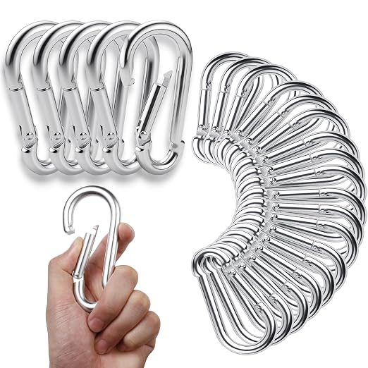 50Pack Heavy Duty Carabiners M8 5/16" Spring Snap 3Inch Zinc-Galvanized Steel by REDOVANT