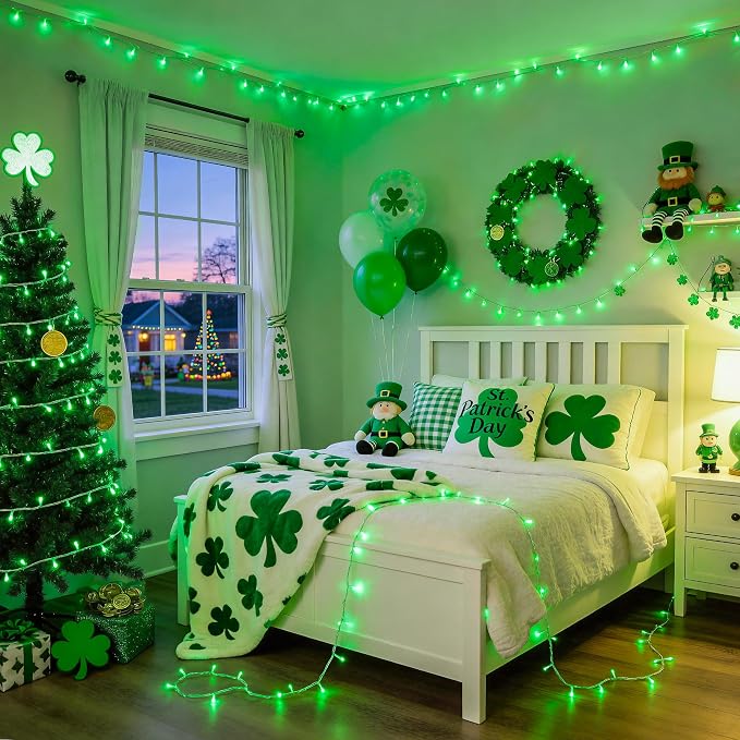 JMEXSUSS 33ft 100 LED Green Battery Operated Lights - Image 5