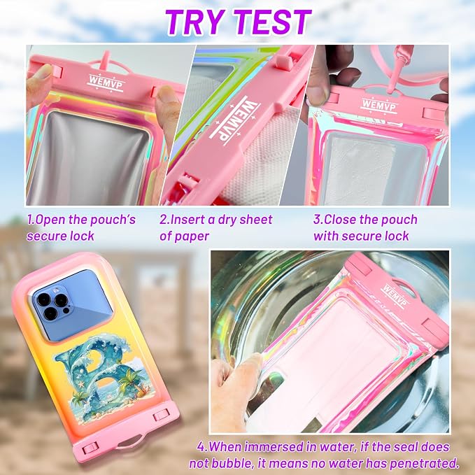 Personalized Initial Waterproof Phone Pouch Case - Image 4