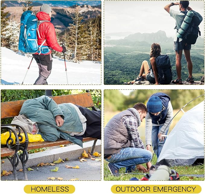 Macarrie 100 Pack Emergency Thermal Blankets Silver Foil Survival Blanket Space - Image 6